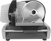 Electric Food Slicer Stainless Steel Meat Slicers for Home Use with Removable Blade 0-15 Mm Adjustable Thickness Universal Serrated Ø 190 Mm Knife for Deli Meat Frozen Meat Cheese Bread
