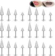 [ZS] 20G Spike Nose Rings Studs, 18G Stainless Steel Spike Stud Earrings, 16G Septum Lip Rings Cartilage Tragus Helix Piercing for Women Men
