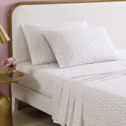 Betsey Johnson Printed Cotton Percale 4-Pc. Sheet Set | Queen | Baby Buds Pink