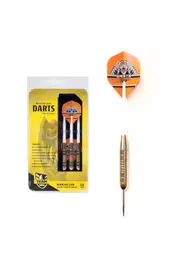 Wests Tigers NRL Brass Darts 3 X Darts Flights & Shafts In Case