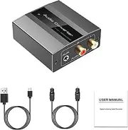 Plug and Play Audio Coaxial Converter, 3.5mm Jack Stereo Speaker, Upgrade Digital to Analog Audio Converter