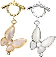BEBEMOKO Butterfly Chain Necklace Clasp Necklace Extender Multi-use Connectors for Pendant