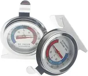 SEWOART 4 Pack Fridge Thermometer Precision Stainless Steel Freezer Gauge for Kitchen Office and Travel Silver