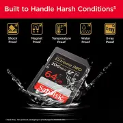 SD Card SanDisk 64GB 128GB 256GB Extreme PRO SDHC SDXC Camera Memory 4K 200Mbp/s
