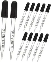 GLEAVI Glass Graduated Droppers 1ml Dispenser for Elderly Boys and Girls Medicine Droppers Small Liquid Pipette