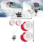 micros2u Surfboard Surfing Mount Kit compatible with GoPro Hero 11/10/9/8/7/6/5/4/3 etc Other Action Cameras. Includes Security Safety Tether & Locking FCS Plug