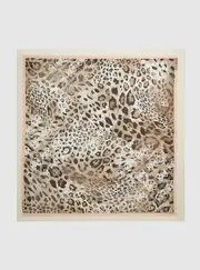 GUESS Women's Leopard Print Foulard Scarf