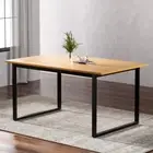 Dining Table, 150Cm Rectangle White Coffee Tables Side Wooden Buffet Desk Lounge
