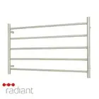 Radiant RTR07 Heated Towel Rail-950 x 600mm-Brushed Satin-Bottom Left Wiring