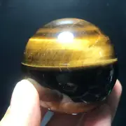 170g Natural Tiger's eye stone quartz Sphere crystal ball rock Healing +base 08