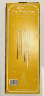 Vintage Chadwick Tube Windchime Brass Plated w/ Acrylic Wind Catcher