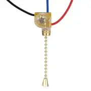 3 Way Fan Light Switch with Brass Pull Chain (Pack of 2 sets)