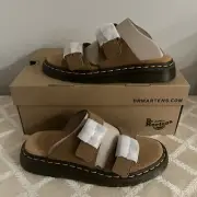 Dr Martens Josef Analine Leather Buckle Slide Sandals Size 8M / 9W Savanna Tan