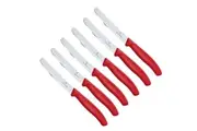 6x Victorinox 10cm Wavy Edge Pointed Tip Paring Knife Serrated Cheese/Bread ORNG