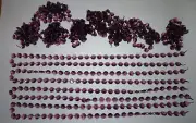 24 1980's Czech. Cut Polished Glass Beaded Chains, Dark Amethyst, 39", 14mm