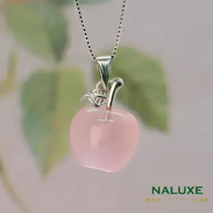 【Naluxe】冰種粉晶蘋果925銀項鍊l粉蘋安(招桃花、旺人緣、增進人際關係)