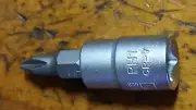 Phillip PH 1: 1/4" square drive Screwdriver bit Socket. CrV. Chrome Vanadium