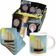 3dRose cgb_6667_1 Haiti-SmudgeArt Ship Art-Coffee Gift Basket, Multicolor