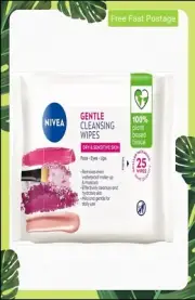 Gentle Biodegradable Cleansing Wipes for Dry & Sensitive Skin 25 Pack