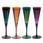 L'Objet Prism Champagne Flutes, Set of 4, Assorted