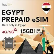travSIM Egypt eSIM | 15GB Mobile Data | Hotspot Available | Plan on eSIM for Egypt is Valid for 30 Days