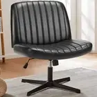 Armless Adjustable Swivel Wide Cross-Legged Home Office Chair