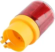 ViaGasaFamido Solar LED Warning Light, IP65 Waterproof Solar Power Powered Flashing Car Warning Light, Flashing LED Signal for Outdoor Snowy Mud Wind Season (Red)
