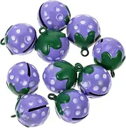 Generic 10pcs Copper Farm Animal Bell Decorative Bells Collar Bell Charm Wind Chime Bells DIY Crafts Bell Cat Collar Bells Bell Pendant Charm Strawberry Collar Jewelry Charms Violet