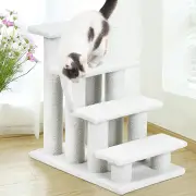 Costway4-Step Pet Stairs with Portable Design for Cats and Dogs-White