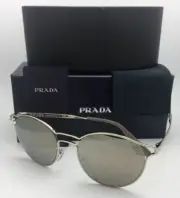 New PRADA Sunglasses SPR 62S ZVN-1C0 53-19 Pale Gold Frame w/ Brown+Gold Mirror