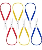 Loop Colorful Grip Scissors Loop Handle Self-Opening Scissors For Children
