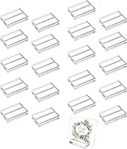 20 Pcs Transparent Acrylic Card Slot Base Wedding Table Sign Display Stand Small Card Holder for Table Place Card Holders Photo Stand Business Menu Conference Use 2x1.2x0.4 Inch Durable Clear Acrylic