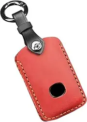 ontto Leather Key Fob Cover Keyring for Mazda 3 Alexa CX30 CX5 CX8 CX9 CX4 2019 2020 Keyring Accessories Key Case Key Holder Key Shell Protector 3 Buttons Red