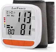 Wrist Blood Pressure Monitor Cuff, Fully Automatic Blood Pressure Cuff with Wristband, 2x180 Reading Memory, FDA Certified, Digital BP Monitor with Large LCD Display & Case for Home Use