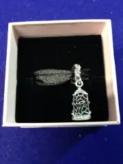 Pandora Disney Beauty and the Beast Enchanted Rose Dangle Charm NEW