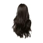 Long Brown Wigs with Bangs Synthetic Wigs for Women Chemical Fiber Curly5673