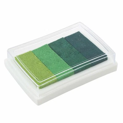 Inkpad Craft Multi Gradient Green 4 x Colors Ink Stamp Pad Oil Based P4A88109