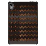 iPad mini (6th gen) iPad Impact Case Rustic abstract brown wood black white zig zag pattern