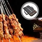 Outdoor Barbecue Accessories Metal Skewer Set 10pcs Stainless Steel Bbq Skewers
