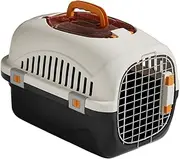 yuksok Cat Carrier,Hard Sided Dog Cat Kennel,Breathable Pet Travel Carrier Wire Door for Cat Small Medium Dog Walking Hiking Camping, Black