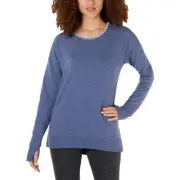 Ideology Blanket-Stitch Cross-Back Top Size M