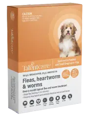 Talentcare Fleas Heartworm& Worms Spot-on for Puppies & Small Dogs up to 4kg 3pk