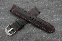 在飛比找Yahoo!奇摩拍賣優惠-紳士錶專用超軟小牛皮料高質感Banda紅色縫線 20mm替代