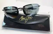 NEW UNUSED Maui Jim HOOKIPA 407-02 Gloss Black POLARIZED Grey Lens Sunglasses