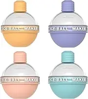AIMALL 4PCS Food Grade Silicone Ice Ball Maker, 2.64-inch Spherical Ice Mold for Whiskey & Cocktails, Durable & Easy Release