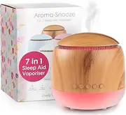 Aroma-Snooze Essential Oil Diffuser Vaporizer - Cool Mist Air Humidifier & White Noise Machine | 7-in-1 Aromatherapy Baby Sleep Aid, Purified Mist with 5 Soothing Sounds, LED Colours