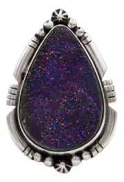 Navajo Native American Druzy Ring Size 6 1/4 by Ernest Alviso SKU232088