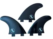 BLOW OUT - $15 Cardiff Fin Co Medium Thruster Set - Nylon - Black - Fits FCS1