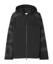 logo-print lightweight hooded jacket S,XS Black