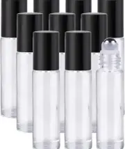 10ml Clear Glass Essential Oil Roller Bottles with Stainless Steel Roller Balls